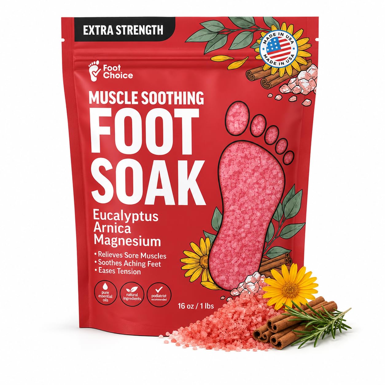 Foot Choice Epsom Salt Foot Soak – Arnica & Peppermint 1lb
