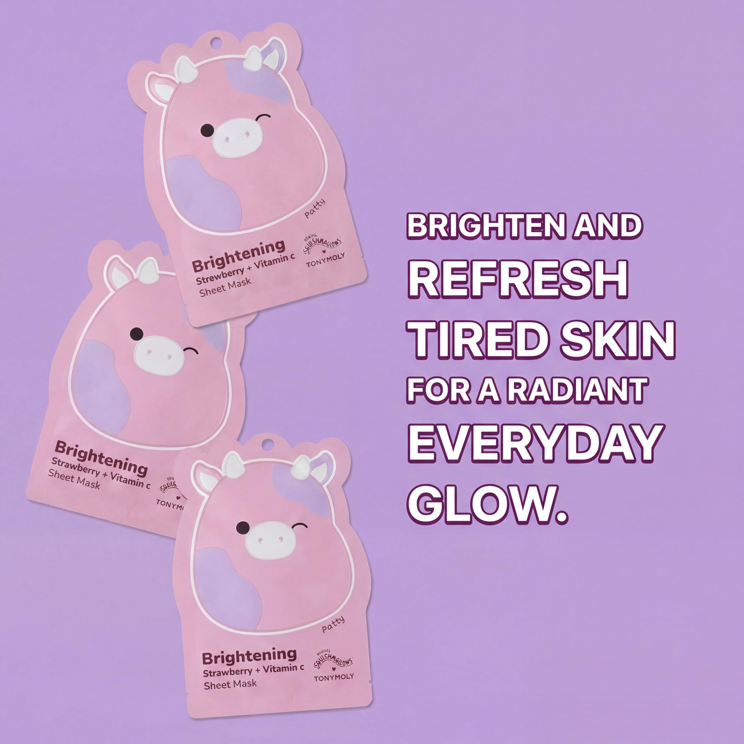 TONYMOLY x Squishmallows Patty the Cow Brightening Korean Face - TONYMOLY