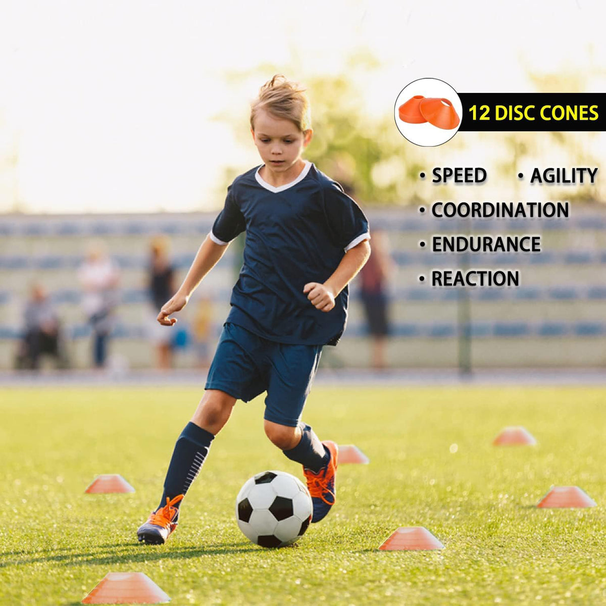 Agility Ladder Set 20ft 4 Hurdles 12 Soccer Cones Jump Rope - ENDIESS Official Imagery - 7