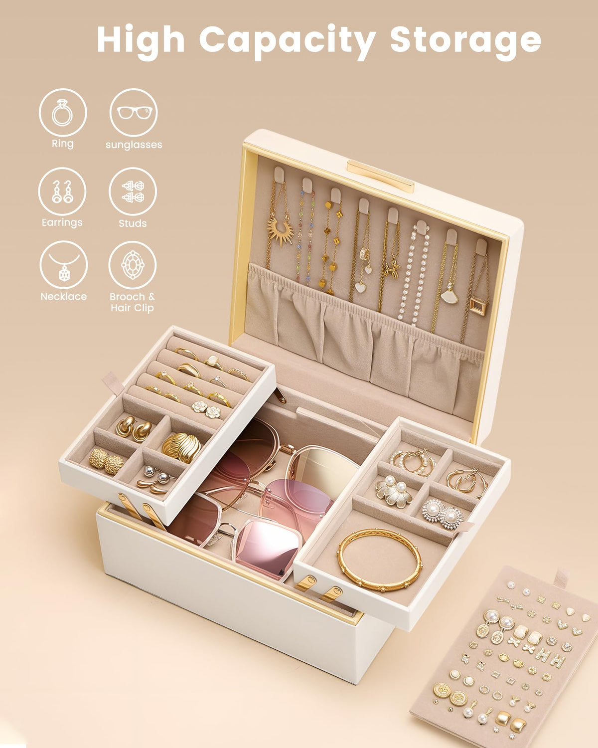 Lolalet Jewelry Box for Women Girls 2 Layer Jewelry - Lolalet Official Imagery - 5