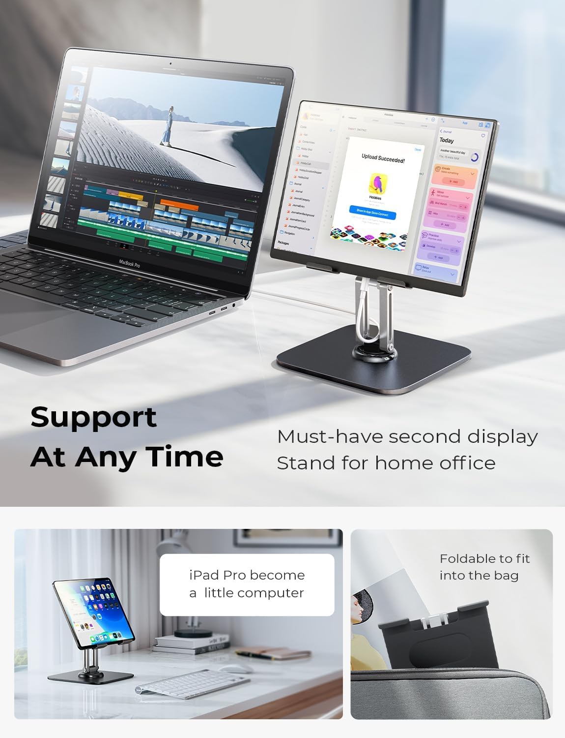 LISEN for iPad Stand Holder, Aluminum Tablet Stand Holder for iPa by LISEN - Angle View 4