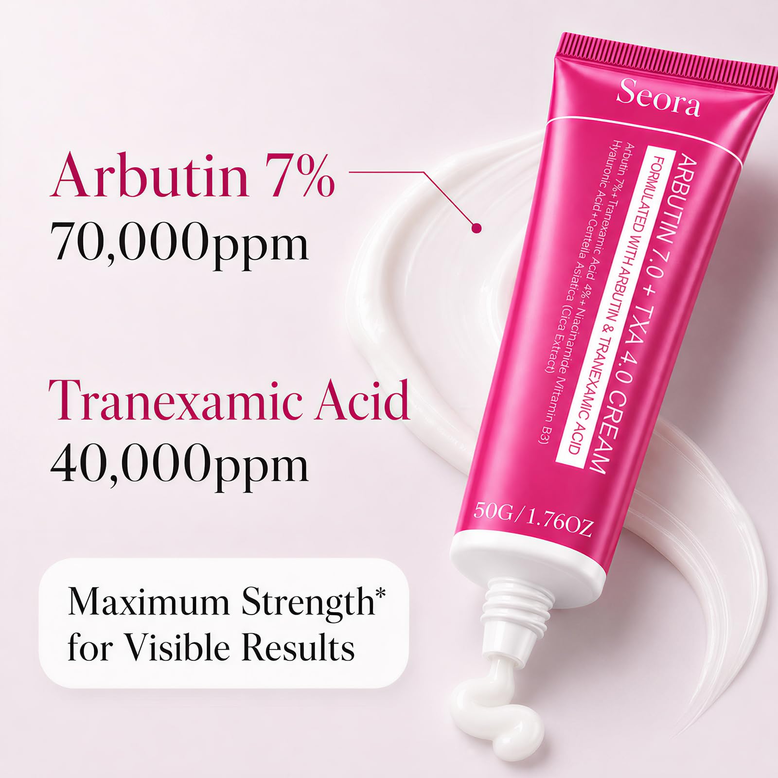Seora skins Korean Brightening Cream for Face & Body, Arbutin And Tranexamic - Seora skins Official Product View 3