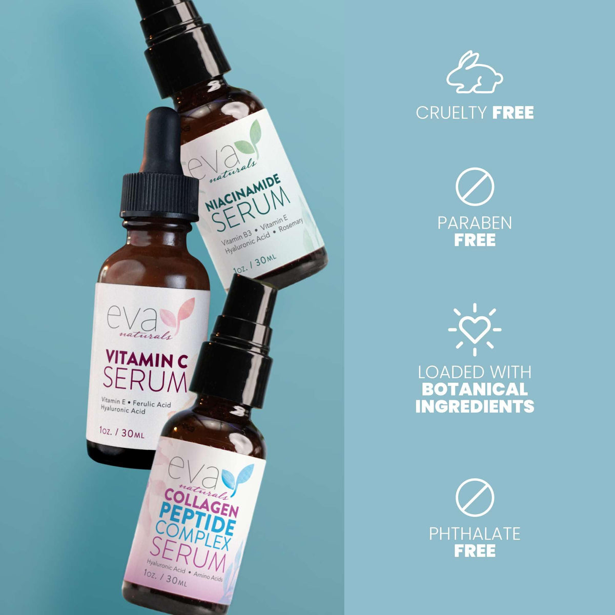 Eva Naturals Firm Glow Serum Bundle Vitamin C Peptide - Eva Naturals Official Imagery - 7