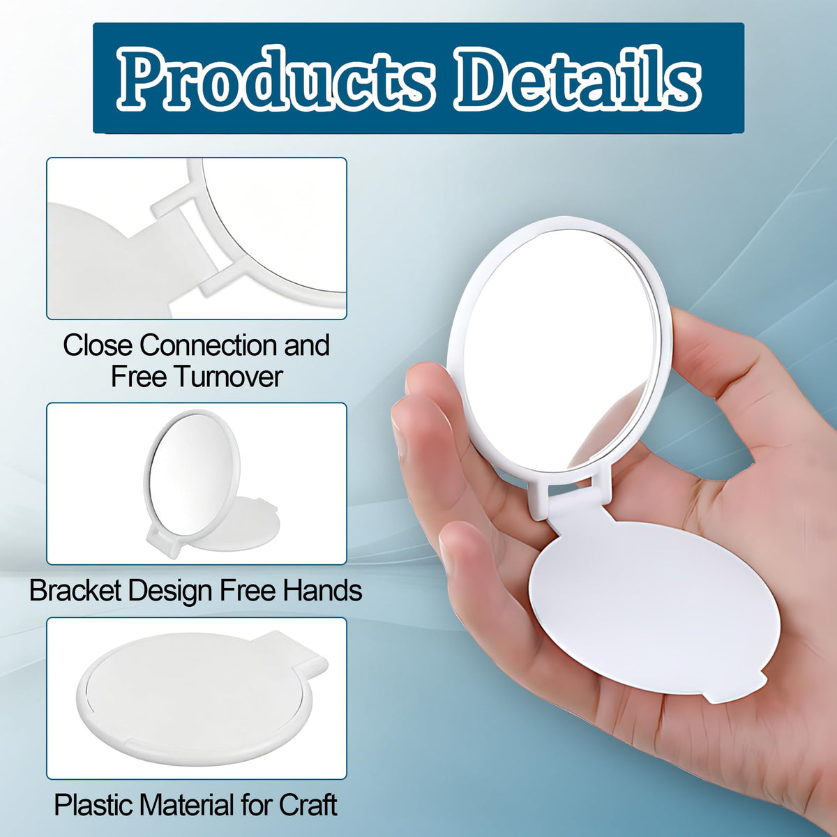 50 PCS Compact Mirror Bulk Mini Portable Folding Mirror - WYIPOLZI Official Imagery - 5