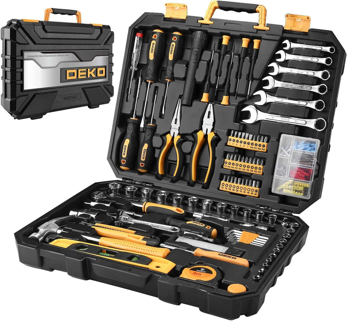 DEKOPRO 208 Piece Tool Set General Household Hand Tool Kit - DEKOPRO Official Imagery - 2