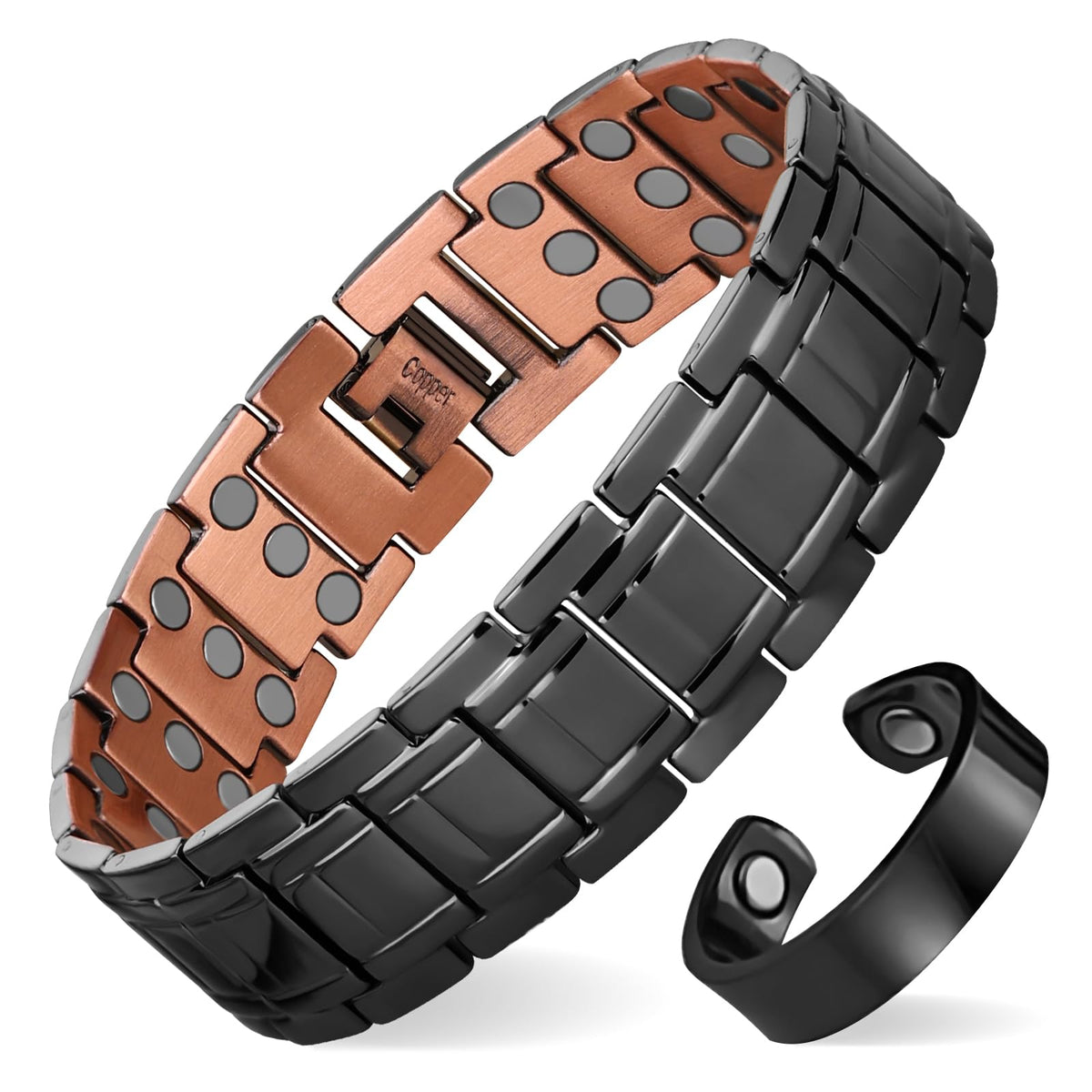 Copper Bracelet for Men 3X Copper Magnetic Bracelets - MagEnergy Official Imagery - 1