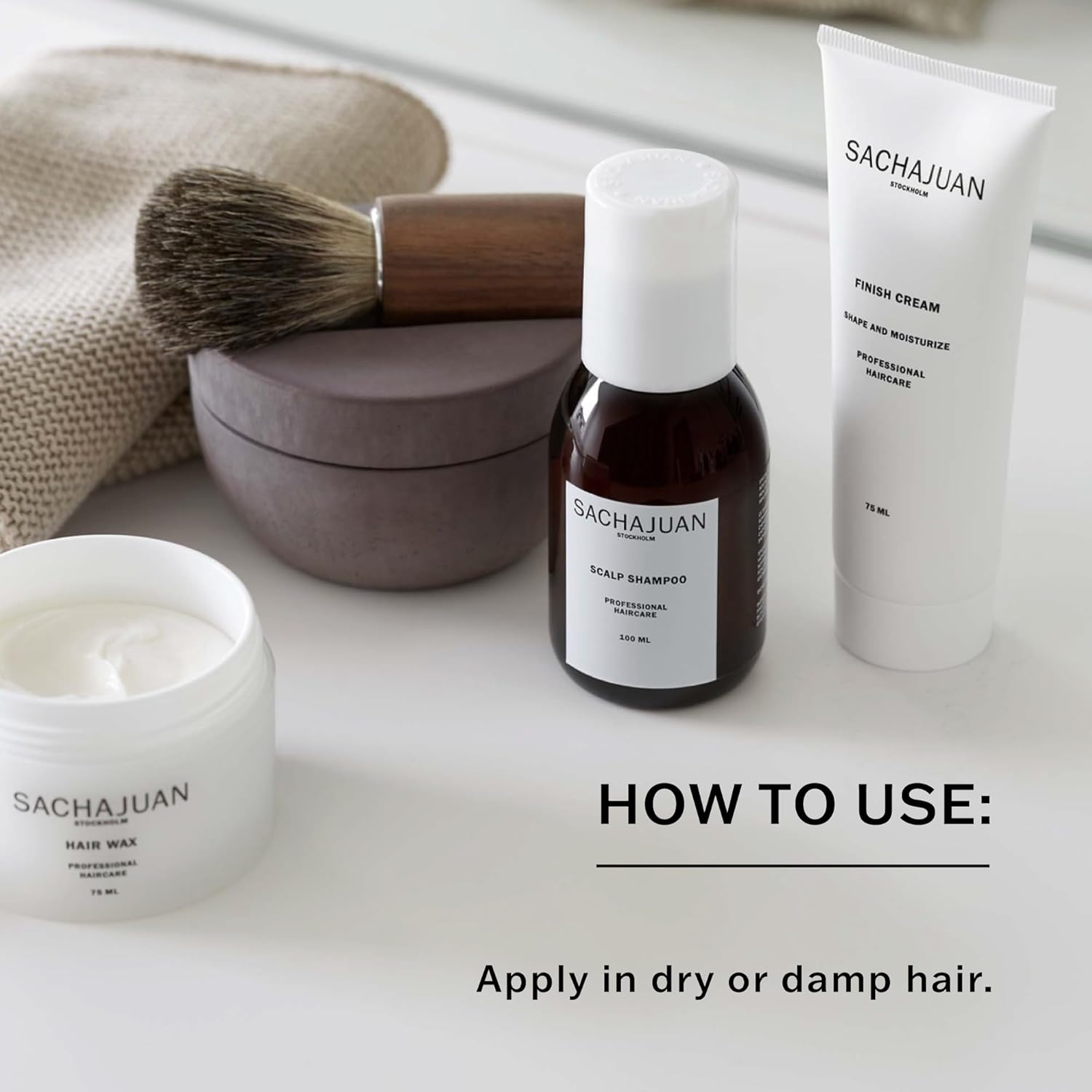 SachaJuan Finish Cream Shape and Moisture in 75 ml jar, showcasing the product's sleek packaging and creamy texture.