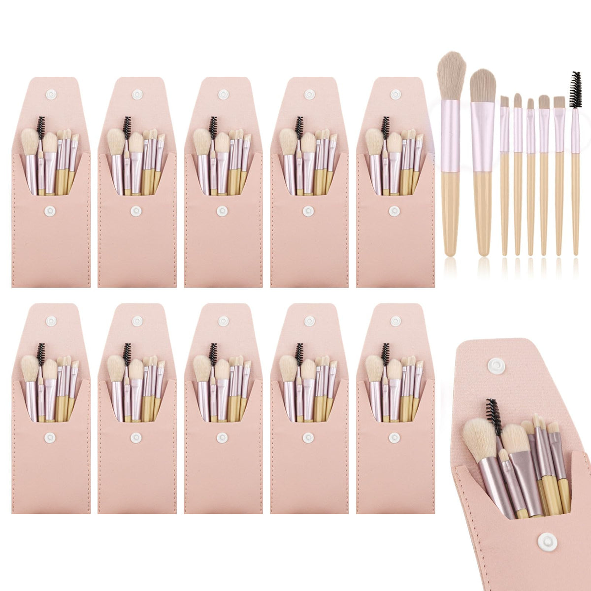 10 Travel Size Makeup Brushes Sets Girl Makeup Party Favors - HDFCLUP Official Imagery - 2