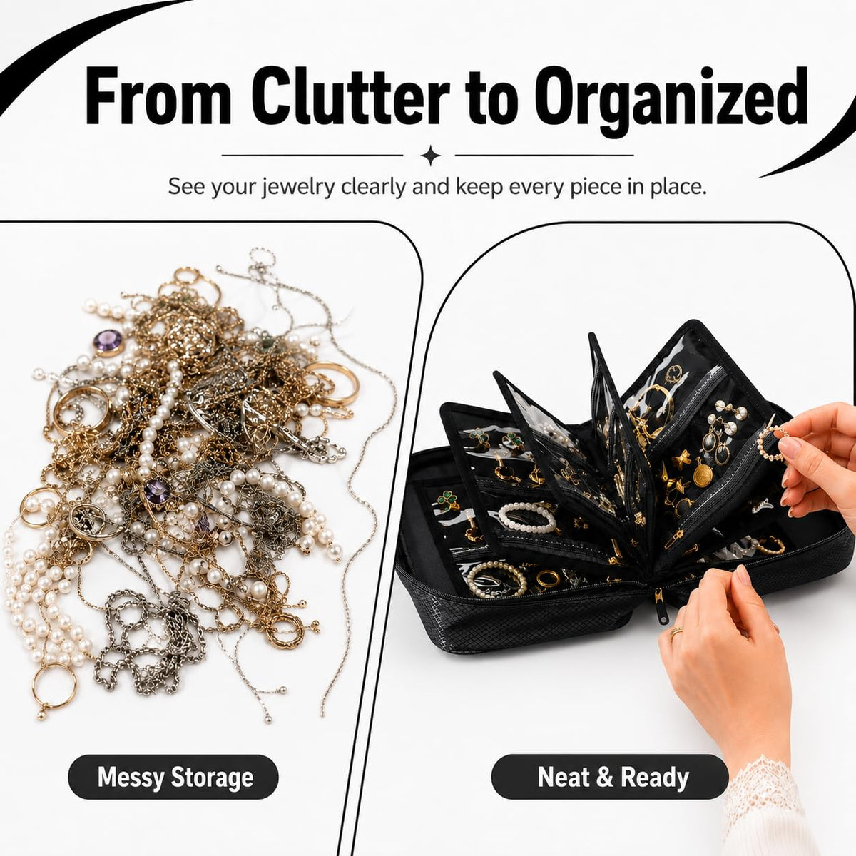 Travel Jewelry Organizer Case 36 Compartment Jewelry Storage - YQCHutek Official Imagery - 5