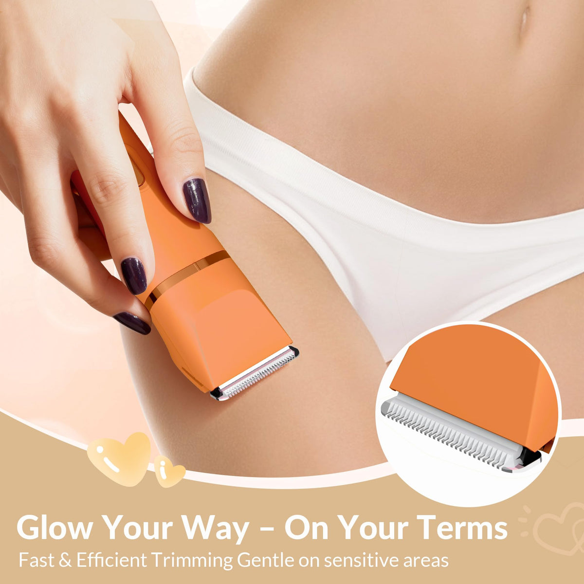 KINGTEE 5 in 1 Electric Bikini Trimmer for Women IPX7 - KINGTEE Official Imagery - 6