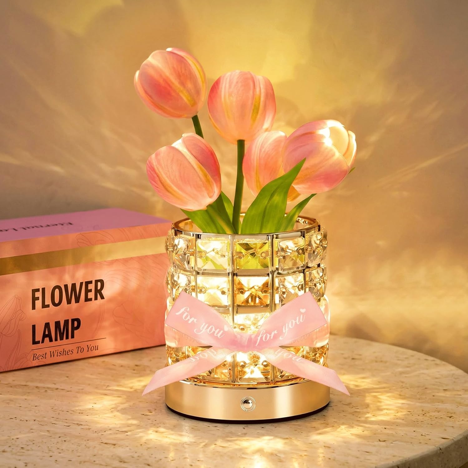 NuuNuy Tulip Flower Lamp as a cordless USB rechargeable night light, perfect for Mother's Day gifts, with a floral tulip design.