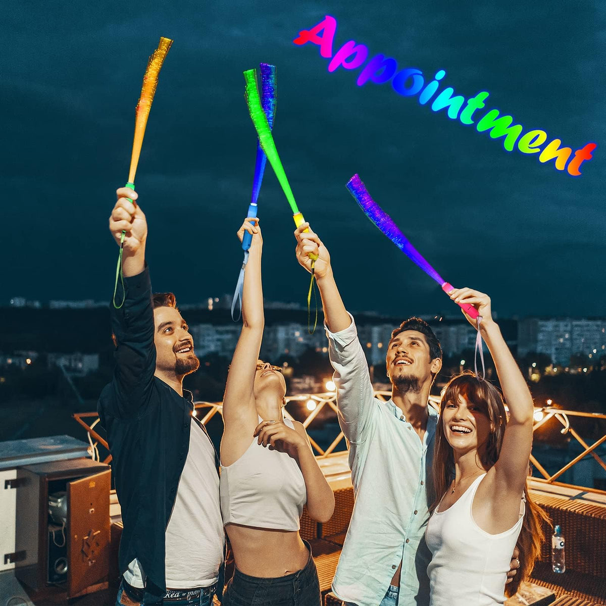 25 Pcs Glow Fiber Wand Sticks LED Fiber Optic Wands with 3 - BouQuw Official Imagery - 7