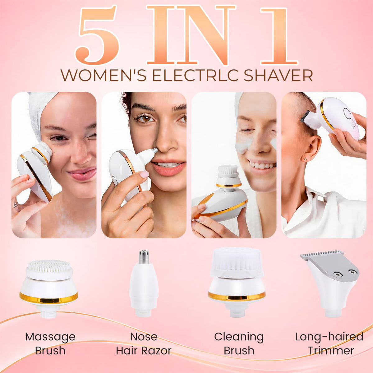 Electric Razors for Women 5 in 1 Magnetic Rechargeable - HACLIPPER Official Imagery - 4