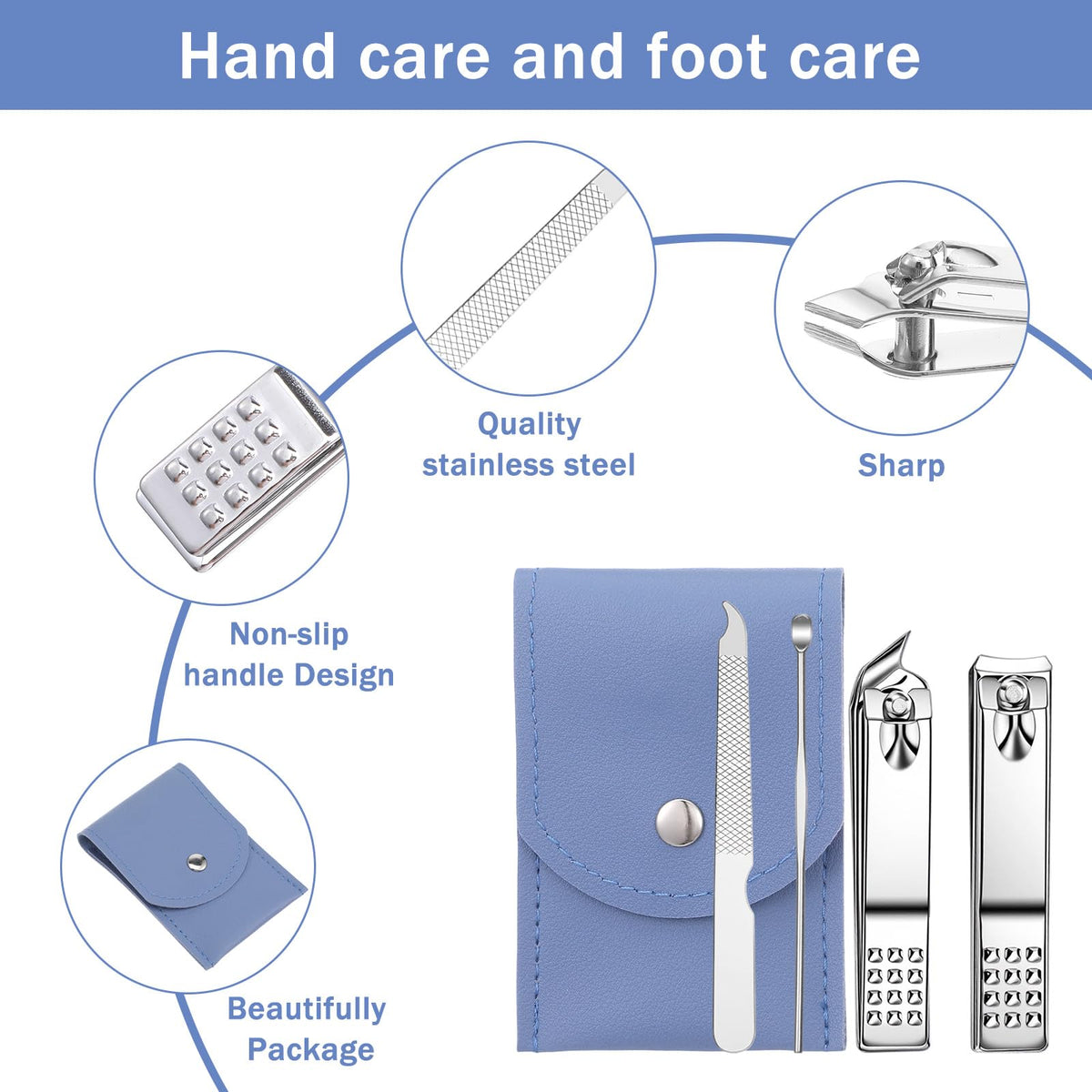 30 Sets 4 in 1 Stainless Steel Travel Manicure Kit with Case - Xaajooio Official Imagery - 5