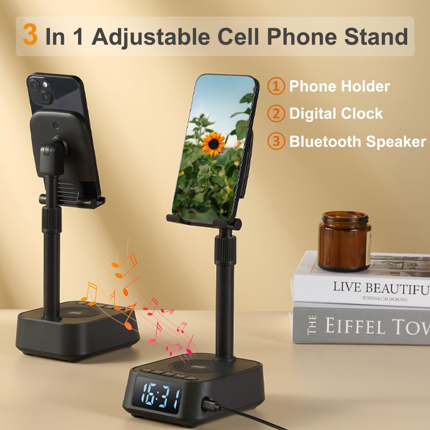 ASEAT Gifts for Men Women, Adjustable Phone Stand Bluetooth Speak - ASEAT Official Product View 2