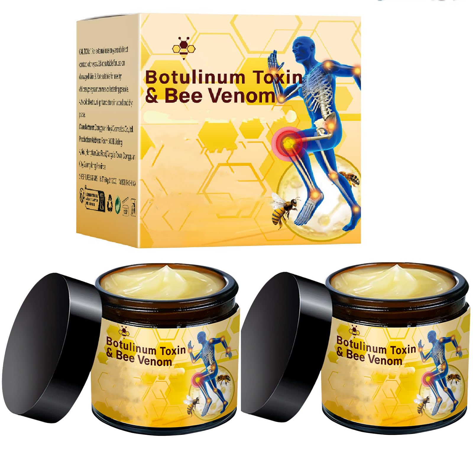 YAMVXIC Bee Venom Joint & Muscle Relief Cream 2-pack, skin moisturizer for soothing joint and muscle discomfort.