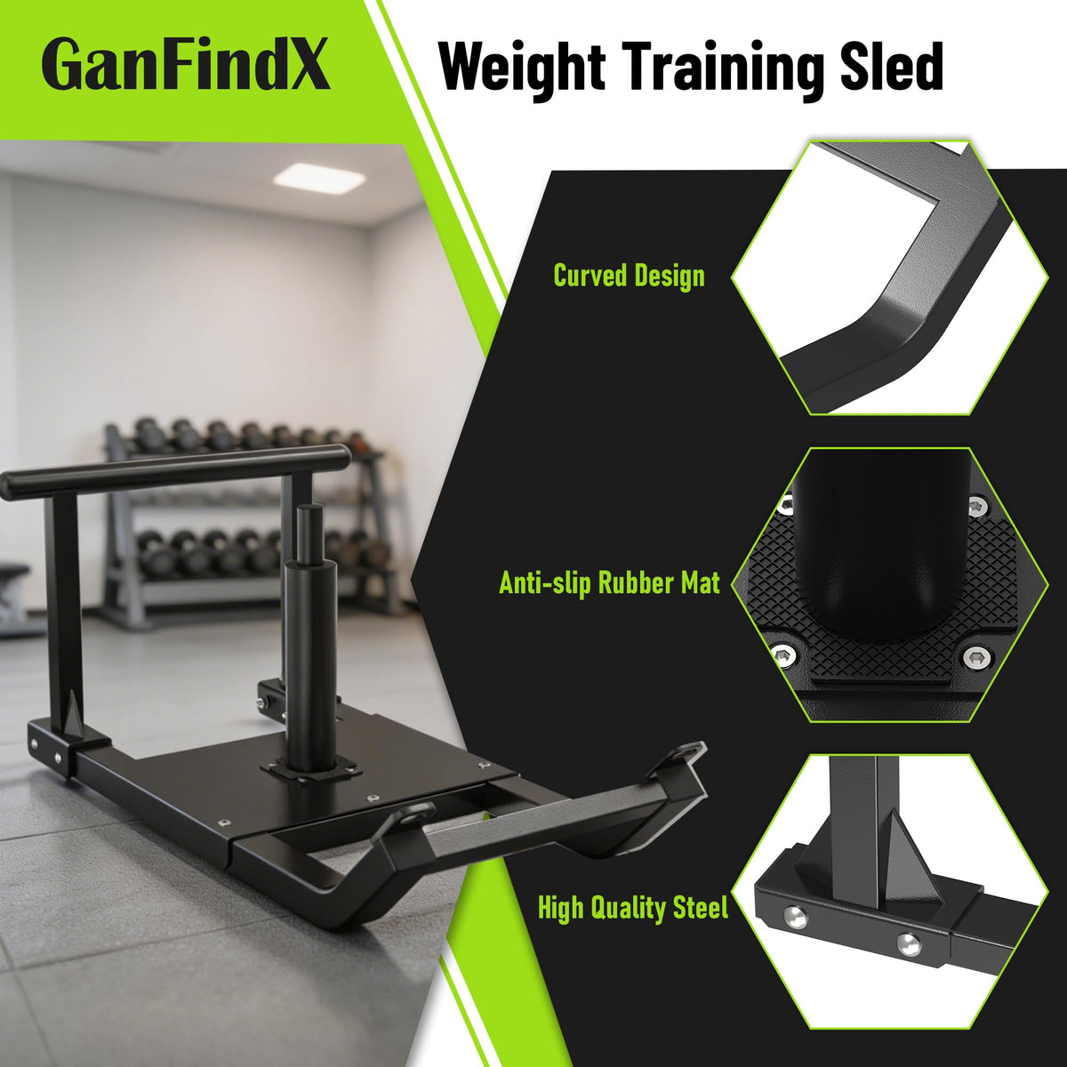 GanFindX Weight Sled Workout Sled for Athletic Fitness - GanFindX Official Imagery - 8