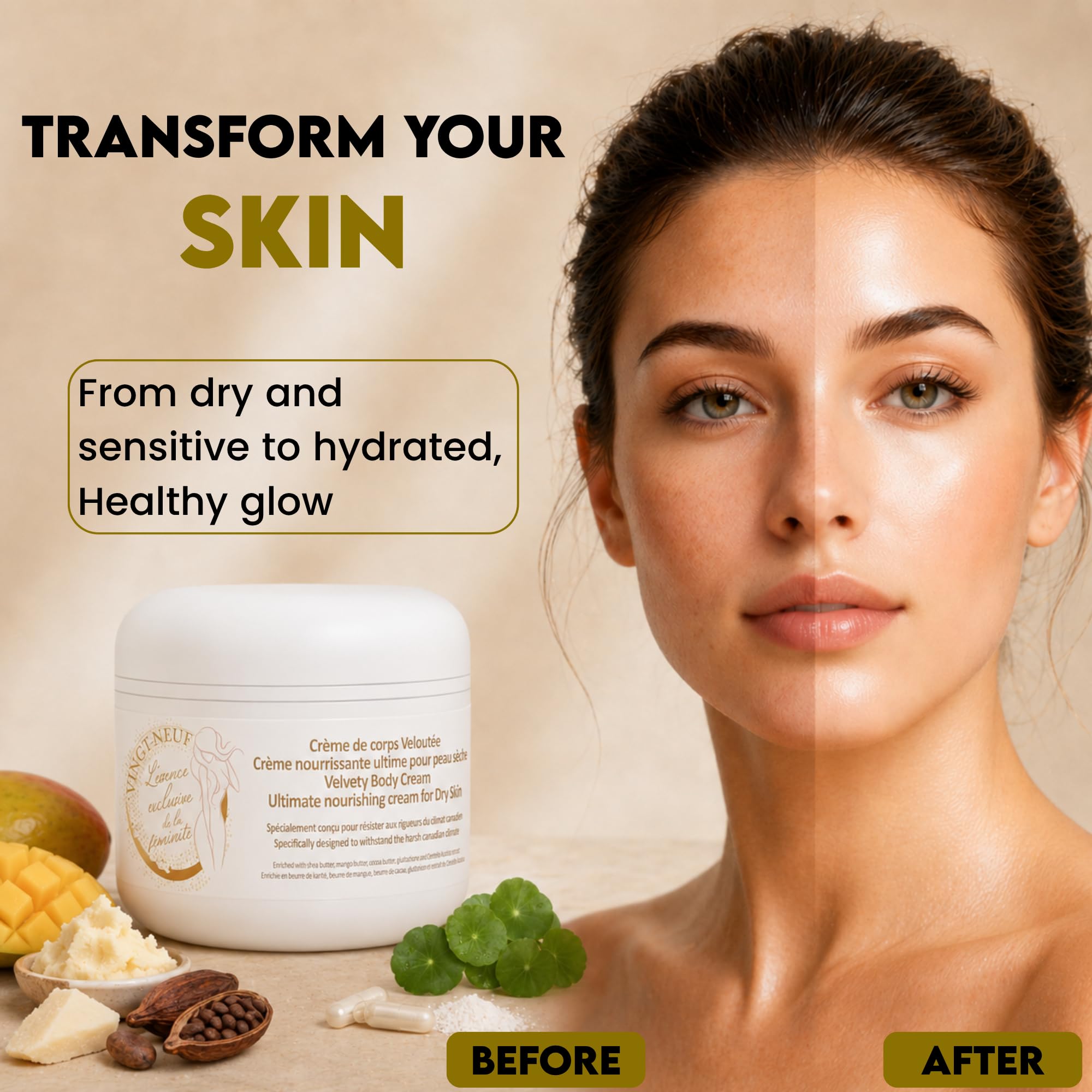 VINGT-NEUF 100 g / 3.53 oz Nourishing Body Cream for Dry Skin - VINGT-NEUF Official Product View 7