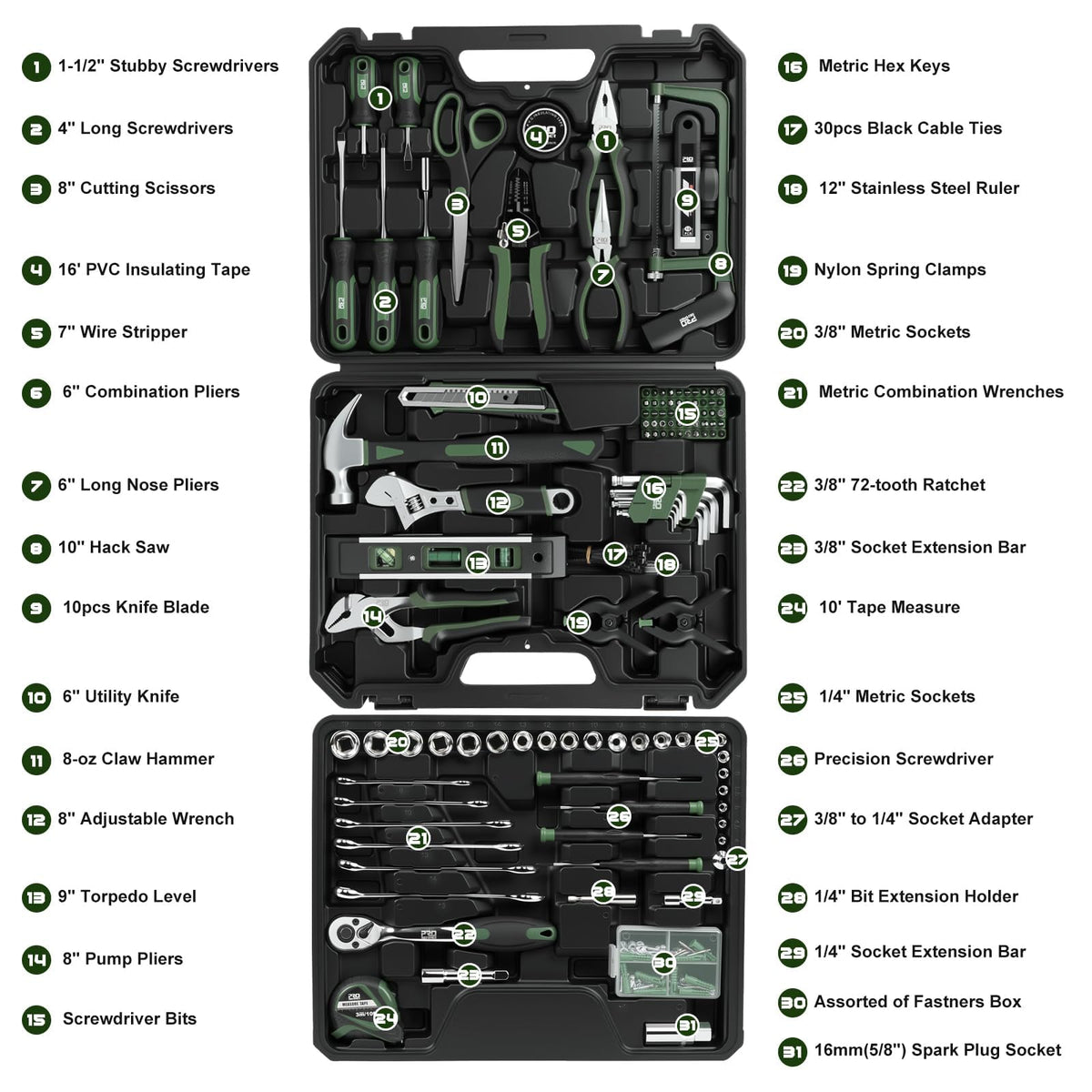 Prostormer 269 Piece Tool Kit General Household Hand Tool - Prostormer Official Imagery - 3