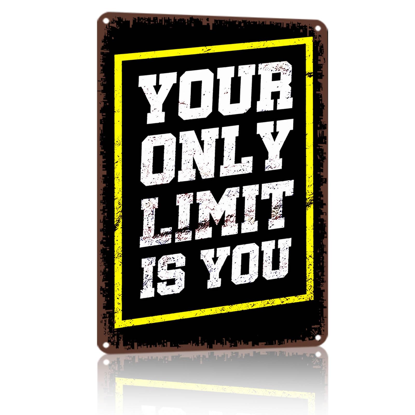 8x12 Inch Aluminum Motivational Wall Art Sign, Vintage - Product Imagery