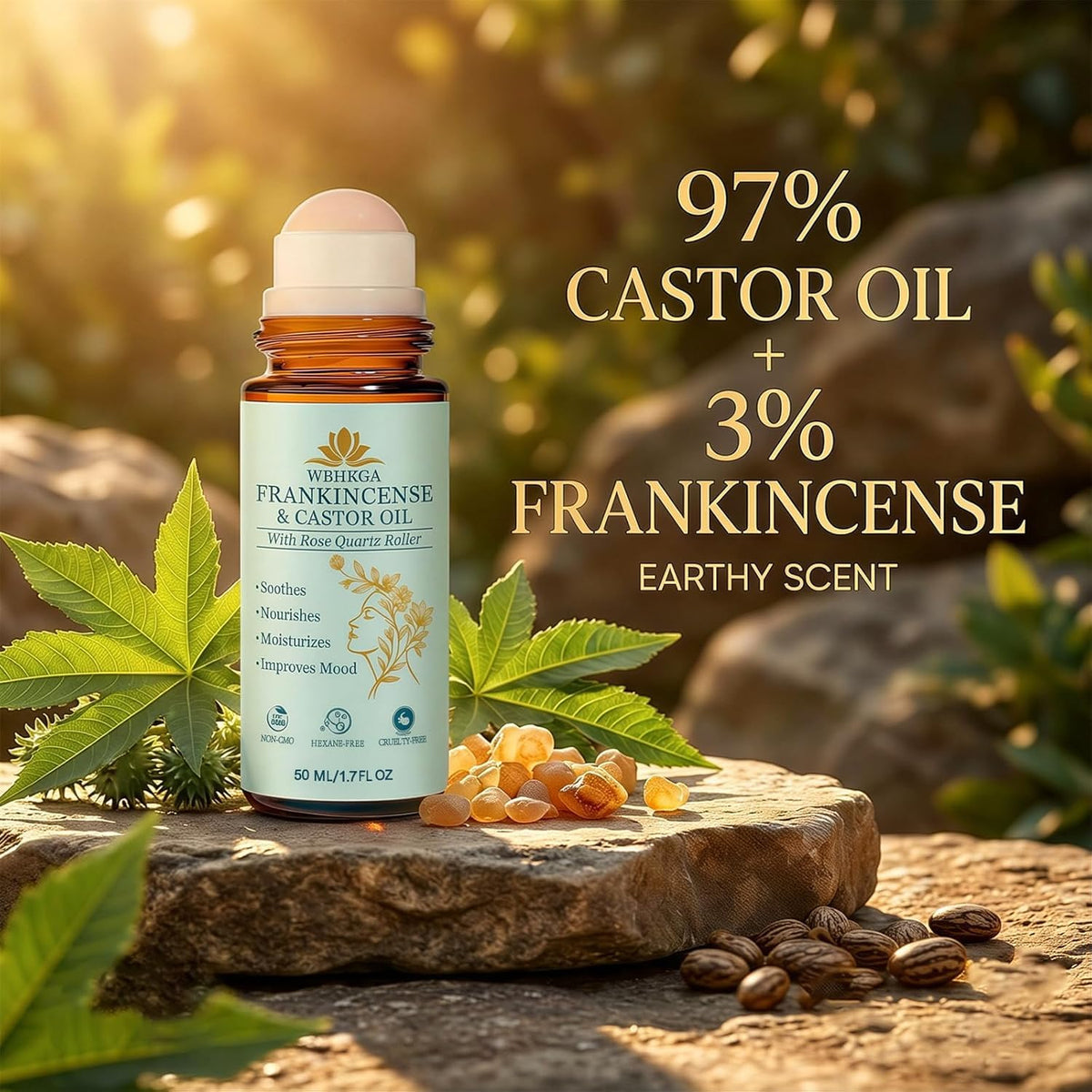 Frankincense and Castor Oil Organic Castor Oil Rose Quartz - Premium Selection Official Imagery - 5