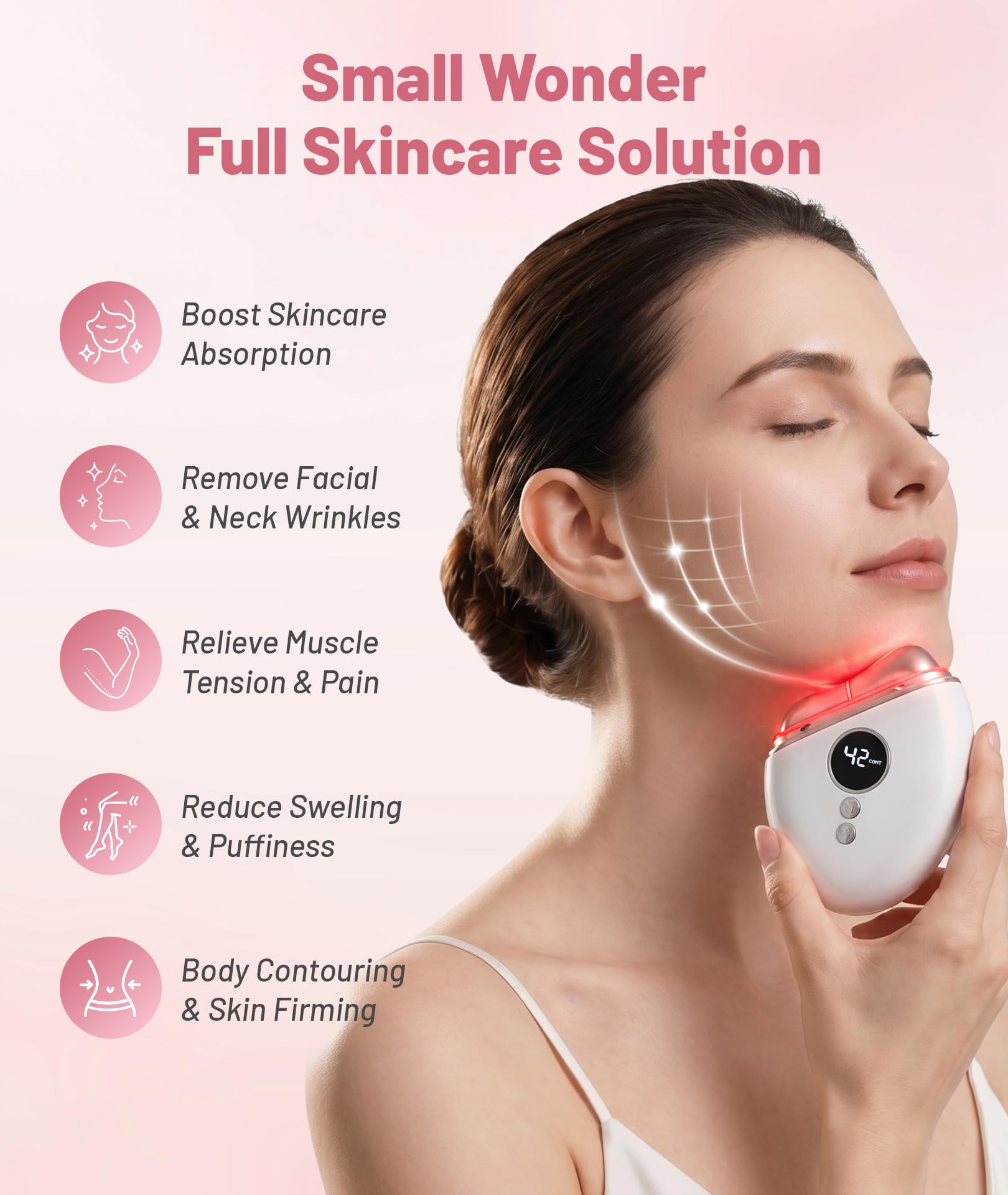4 in 1 Red Light Therapy for Face and Neck Gua Sha Facial - Jobazok Official Imagery - 7