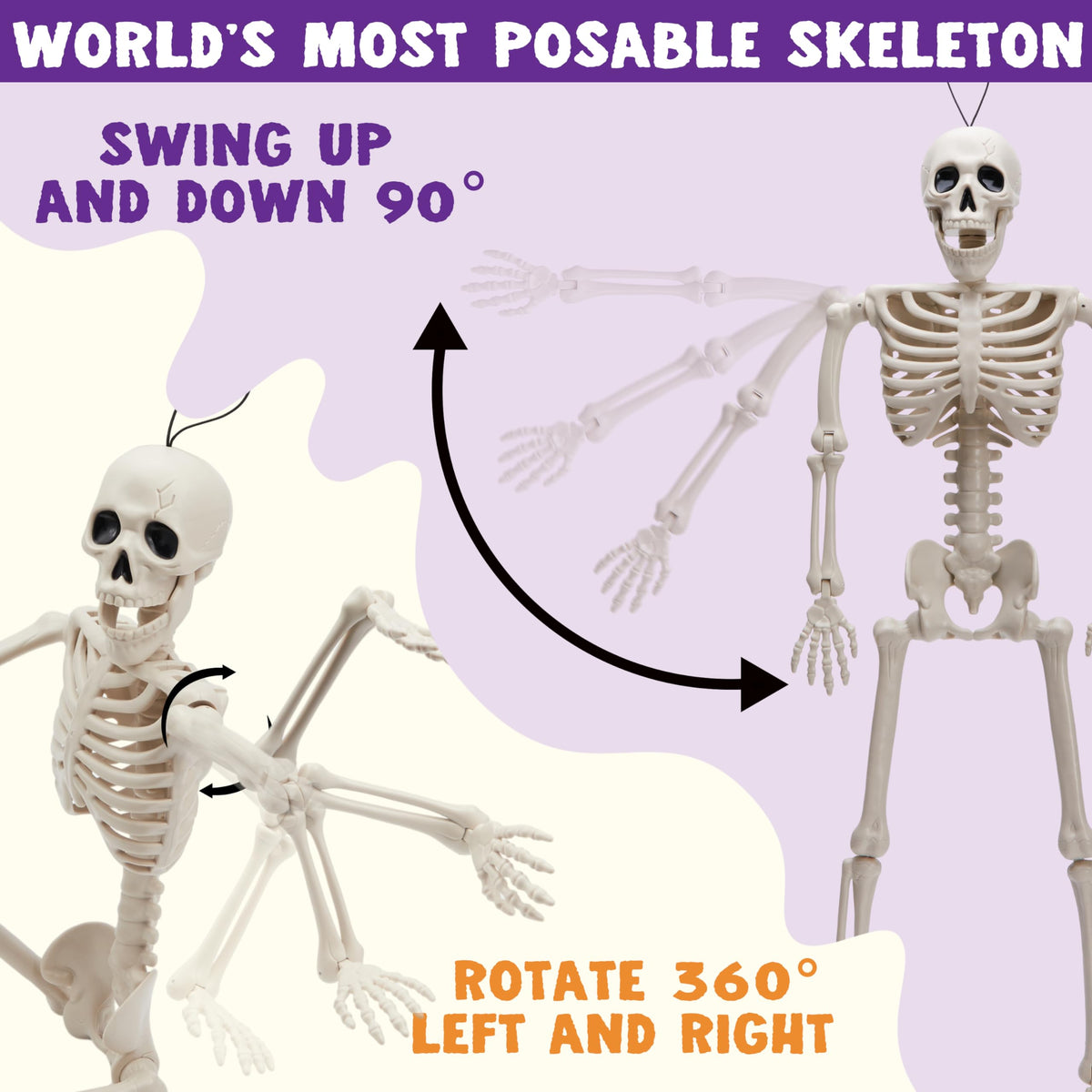 JOYIN 5 PCS Posable Halloween Skeleton Decor 16 Inches Full - JOYIN Official Imagery - 6
