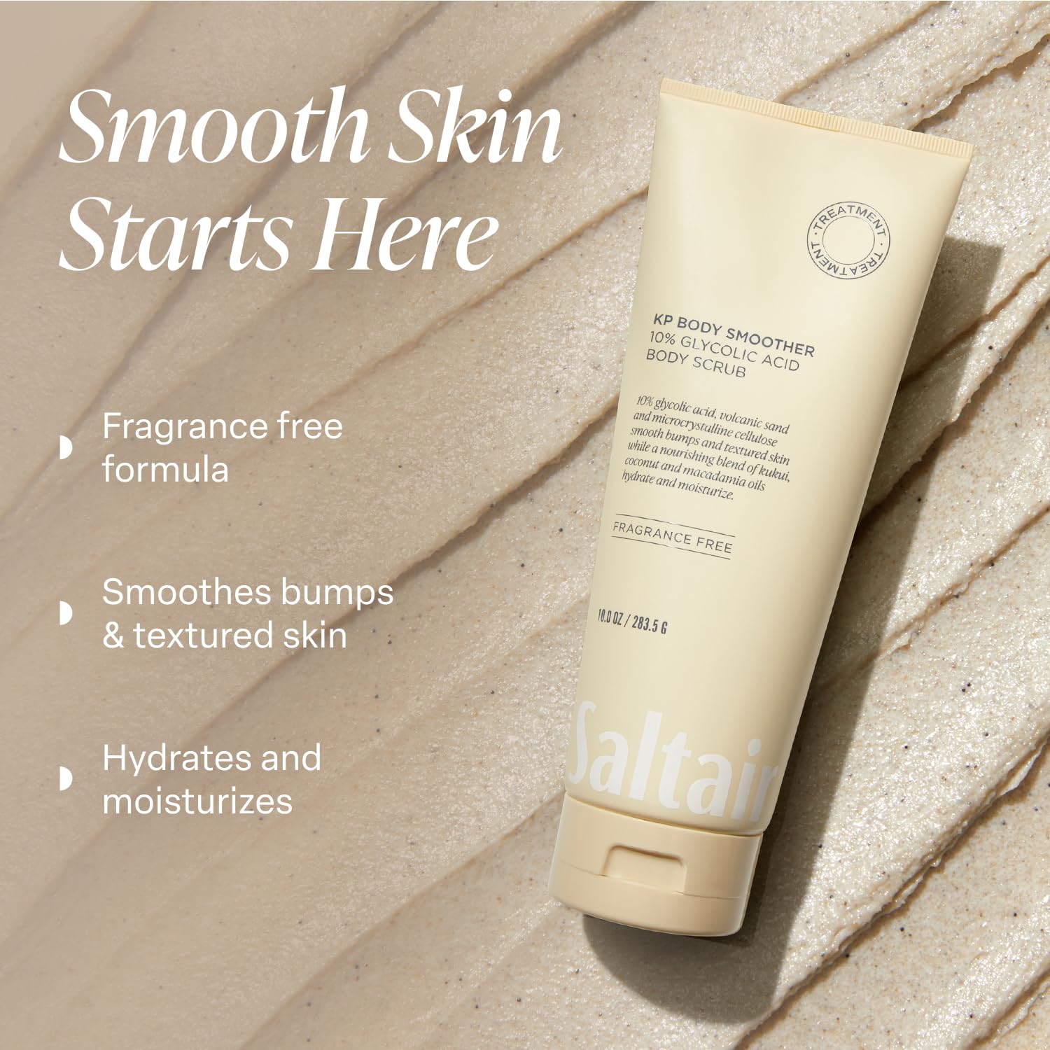 Saltair KP Body Scrub - 10% Glycolic Acid Bump Eraser Exfoliator - Saltair Official Product View 6