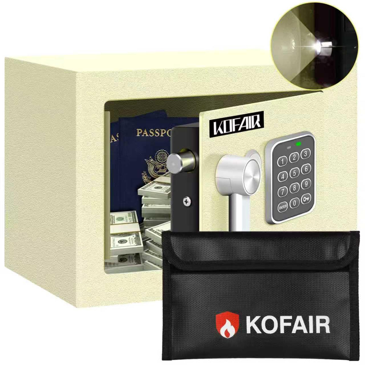 Safe Box for Home Safe with Fireproof Bag Personal for Money - KOFAIR Official Imagery - 7