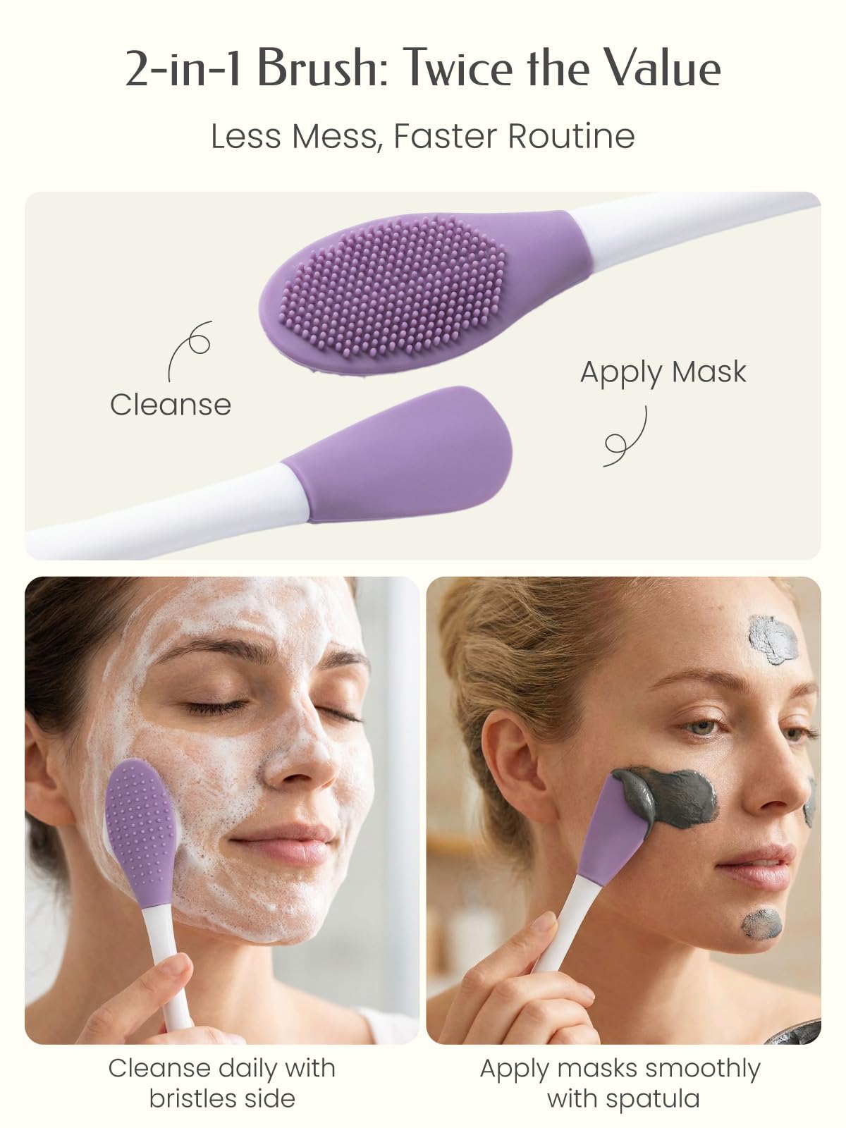 5PCS Face Roller & Gua Sha Facial Tools, Face Massage for Wrinkle Reduction & Puffiness Relief, Includes Silicone Scrubber, Headband & Travel Pouch, Jawline Sculpting and Pore Cleansing Set