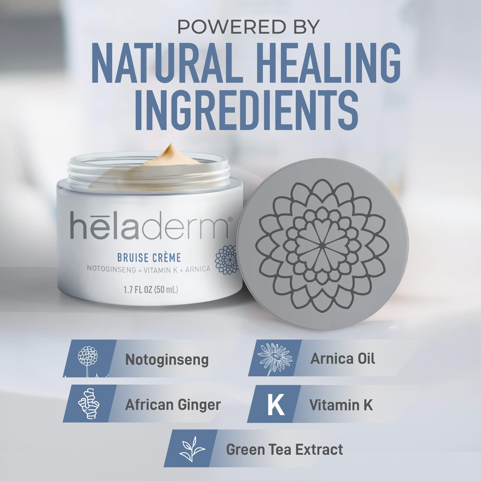 Heladerm Arnica Oil Bruise Cream Extra Strength (Fast Healing) - Bruise Cream for Seniors - Targeted Care to Help Restore Skin’s Vitality, Arnica for Bruising and Swelling - 50mL
