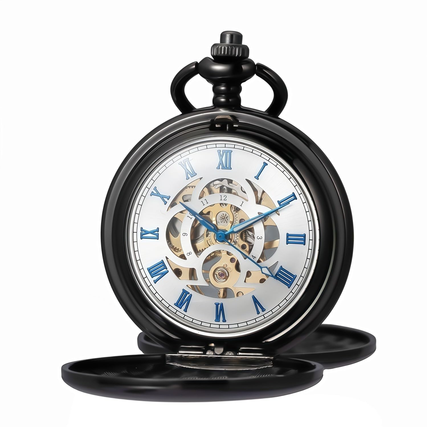 Kchss Mechanical Pocket Watch with Chain - Retro Smooth Classic Handwi - View 8