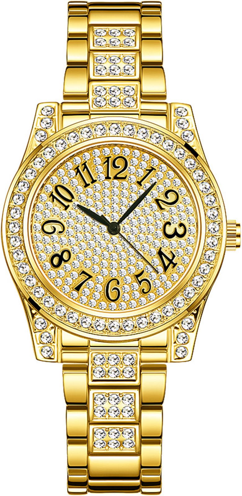 ADSBIAOYE Gold Watches for Women Luxury Diamond Ladies Bracelet - Product Imagery