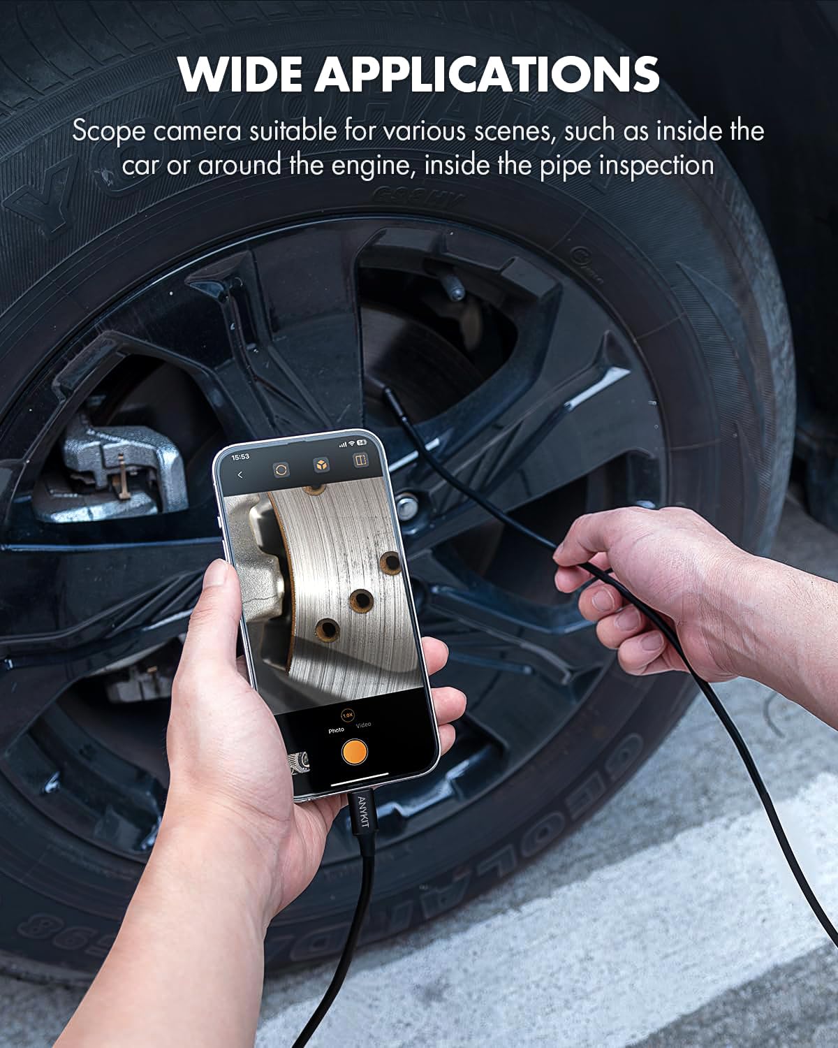 Anykit Dual Lens Endoscope Camera Type C Borescope with 8 - Anykit Official Imagery - 7