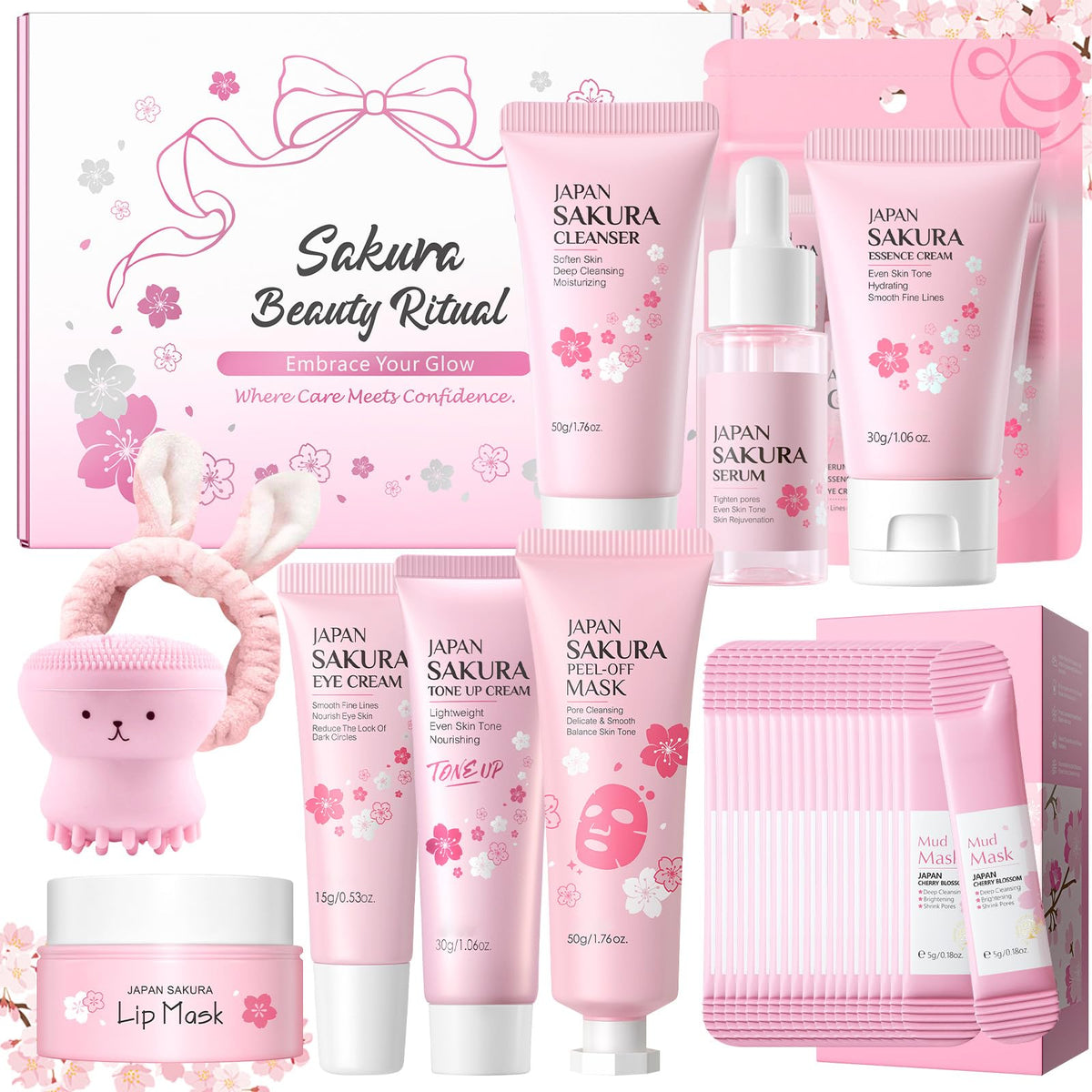 29Pcs Sakura Skincare Set Skincare for Girls 10 12 Complete - Ofanyia Official Imagery - 2