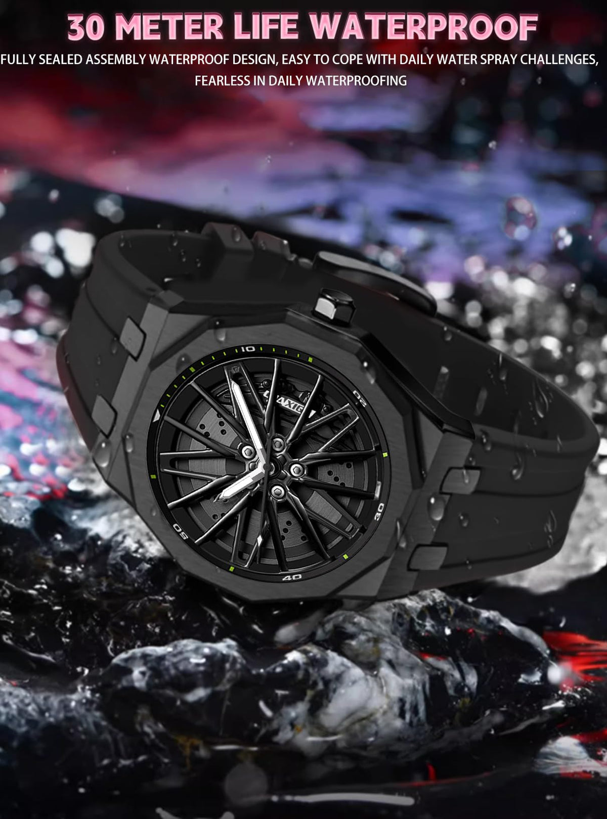 FANMIS Men s Wheel Rim Quartz Watch Rotating Hub Design 3D - FANMIS Official Imagery - 6