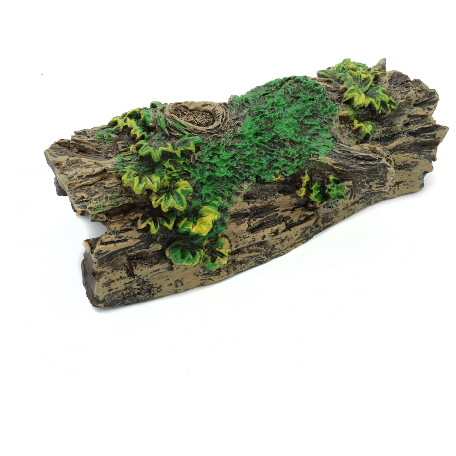 JIH resin hollow tree trunk ornament for aquariums, bettas house decoration with natural wood-like appearance and hollow interior.