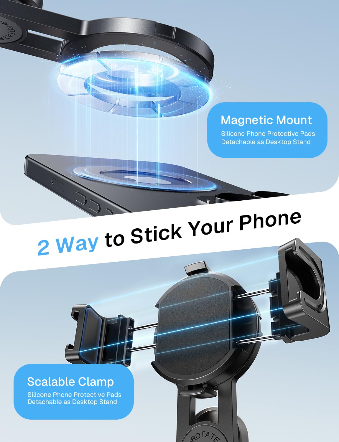 MAGIC JOHN Phone Tripod with 2 Selfie Light Portable Pocket - MAGIC JOHN Official Imagery - 3