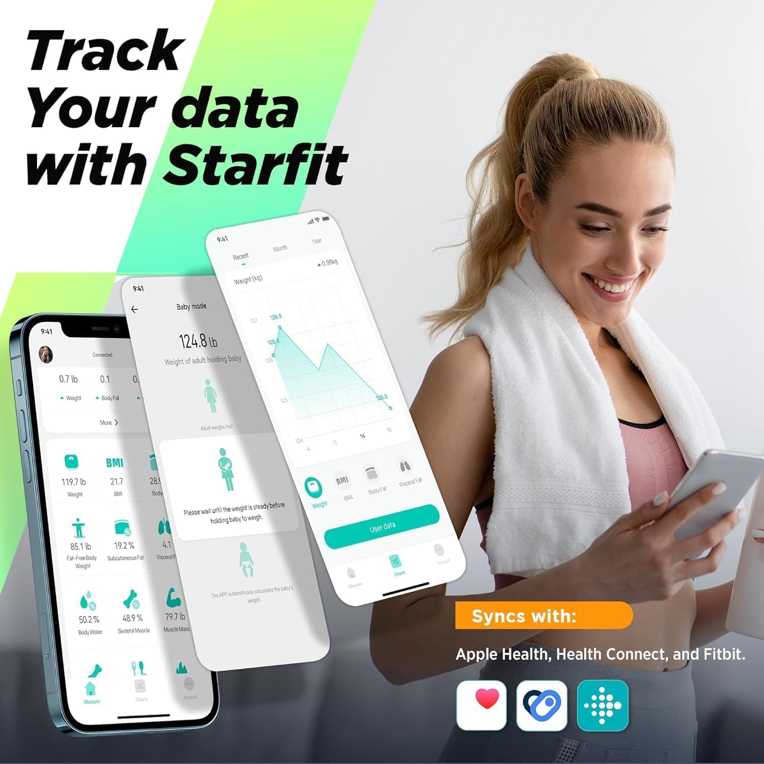 Scale for Body Weight and Fat Percentage, RunSTAR Digital Accurate Bathroom Smar - runstar Official Product View 5
