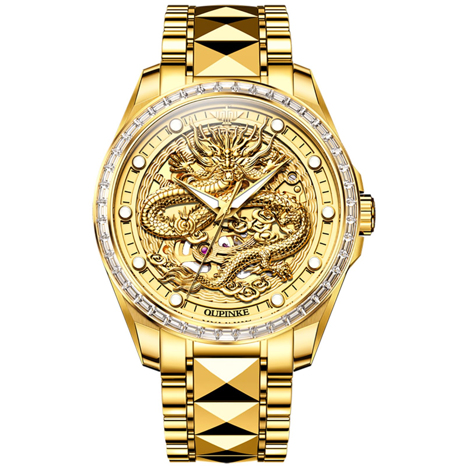 OUPINKE Dragon Skeleton Men's Wrist Watches Luxury Dress - Product Imagery