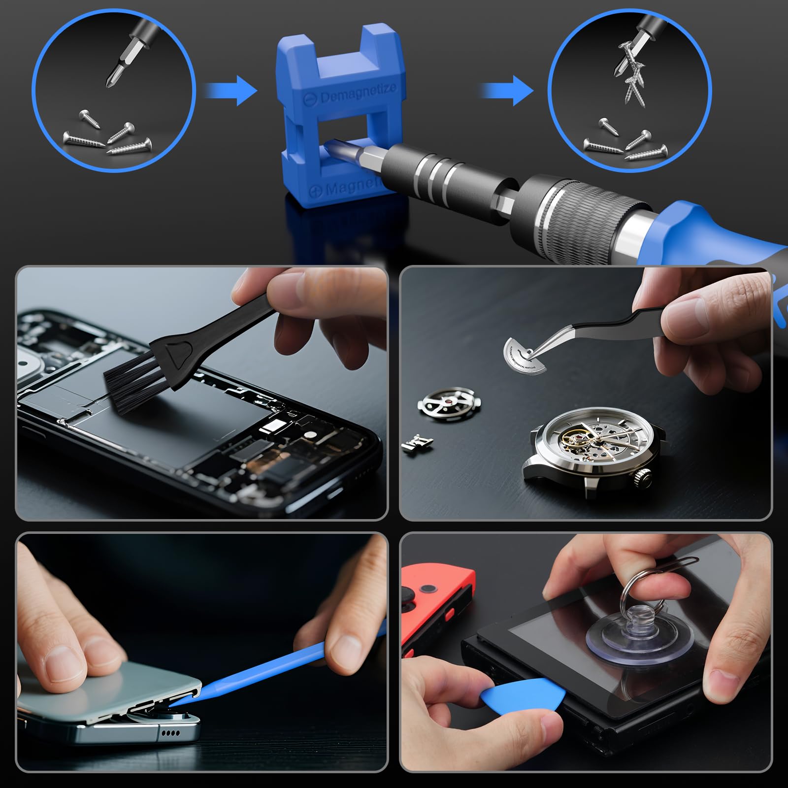 STREBITO 142-piece electronics precision screwdriver set with 120 bits, featuring multiple screwdrivers and bits for detailed repairs.