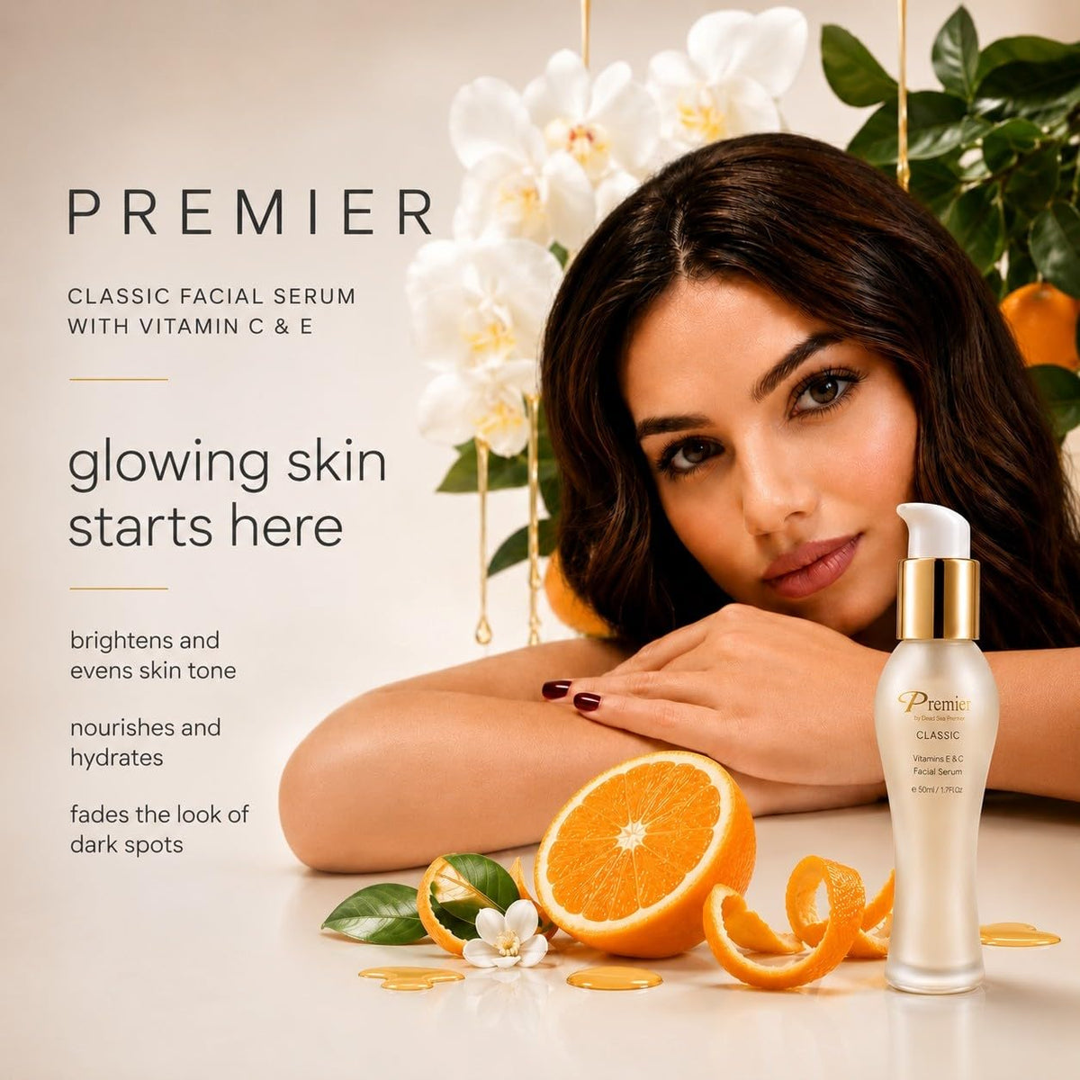 Premier Dead Sea Vitamin C Serum for Face Brightening 1 7 Fl - Premier Official Imagery - 5