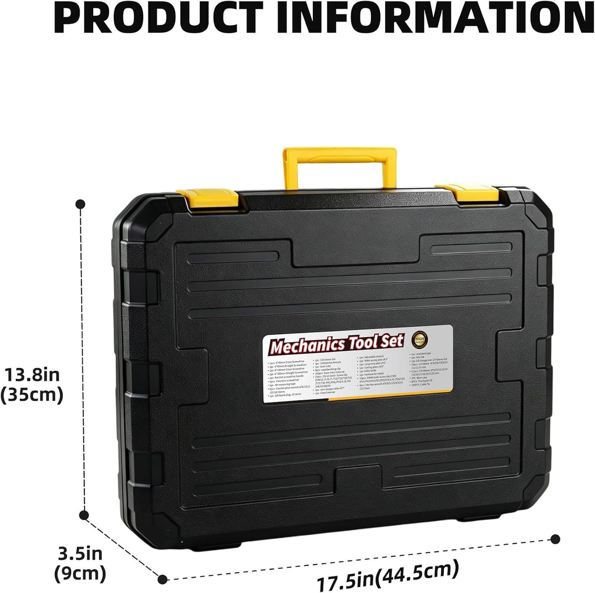266 Piece Home Tool Set with Portable Storage Case Complete - Premium Selection Official Imagery - 3