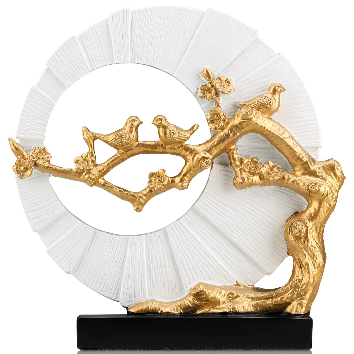 Gold Bird Statue Decor Gold and White Home Decor Bird - DOVDOV Official Imagery - 1