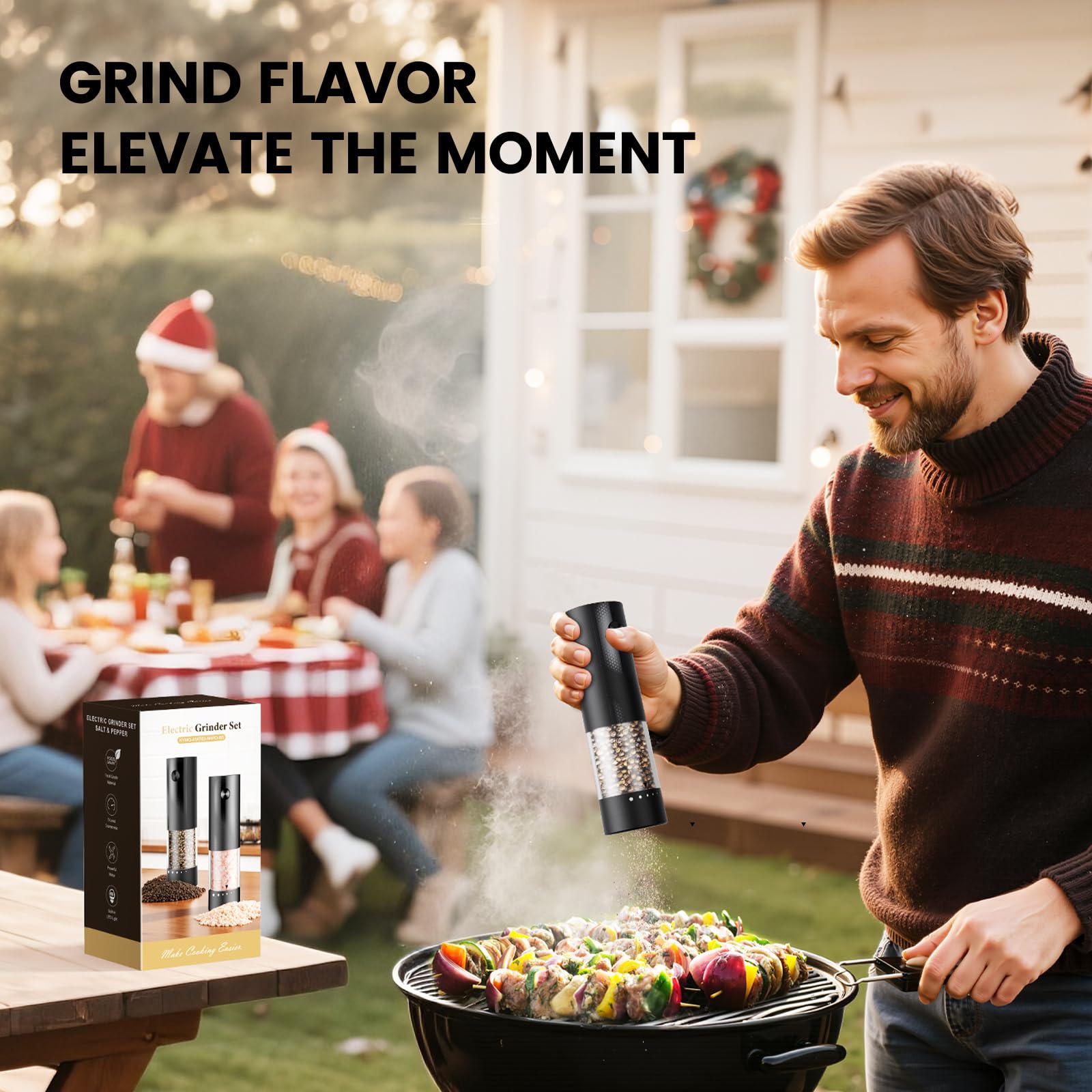 Gaivis Electric Salt and Pepper Grinder Set - Rechargeable Automa by Gaivis - Angle View 6