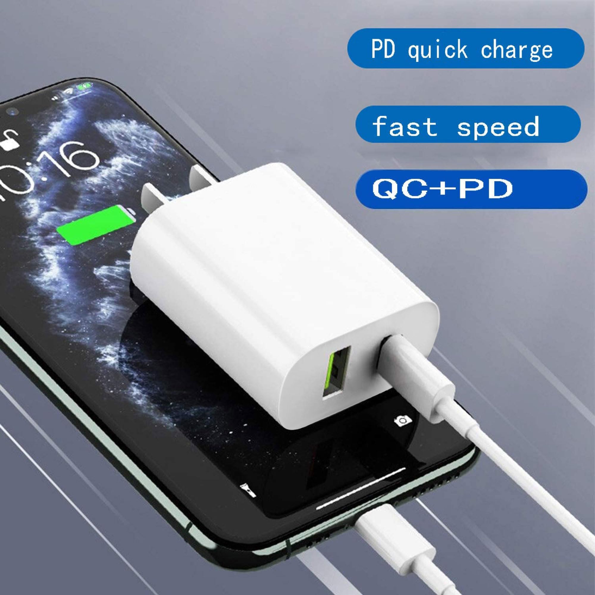 DENGWENQIANG USB C Charger Block, Dual Port Type C Wall Charger Charging Power - DENGWENQIANG Official Product View 3