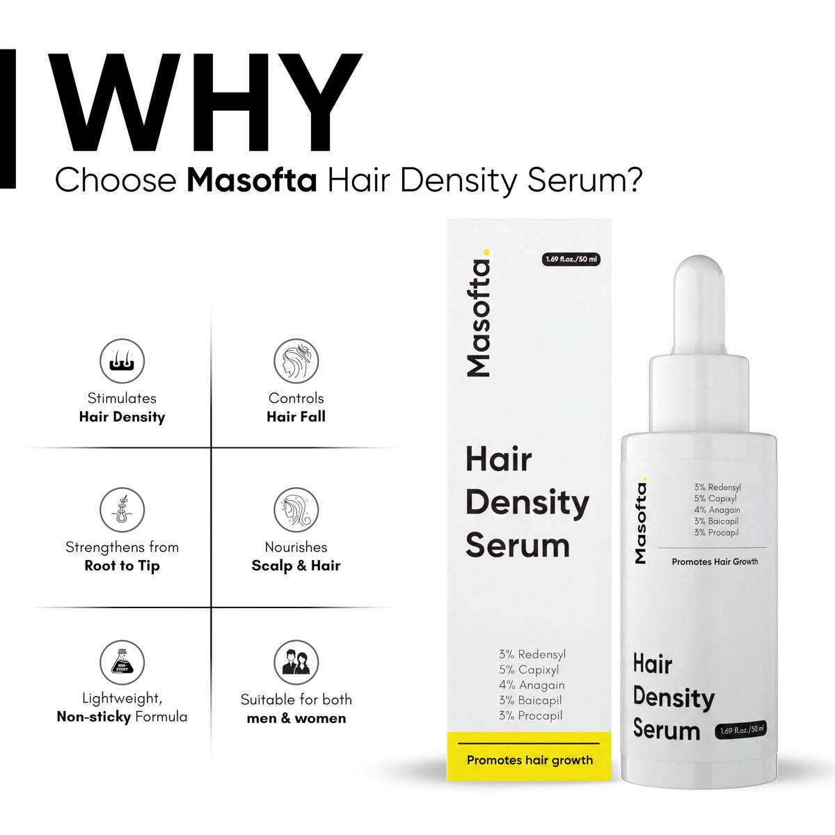 Hair Density Serum for Growth Fuller Denser Looking Hair - Masofta Official Imagery - 5