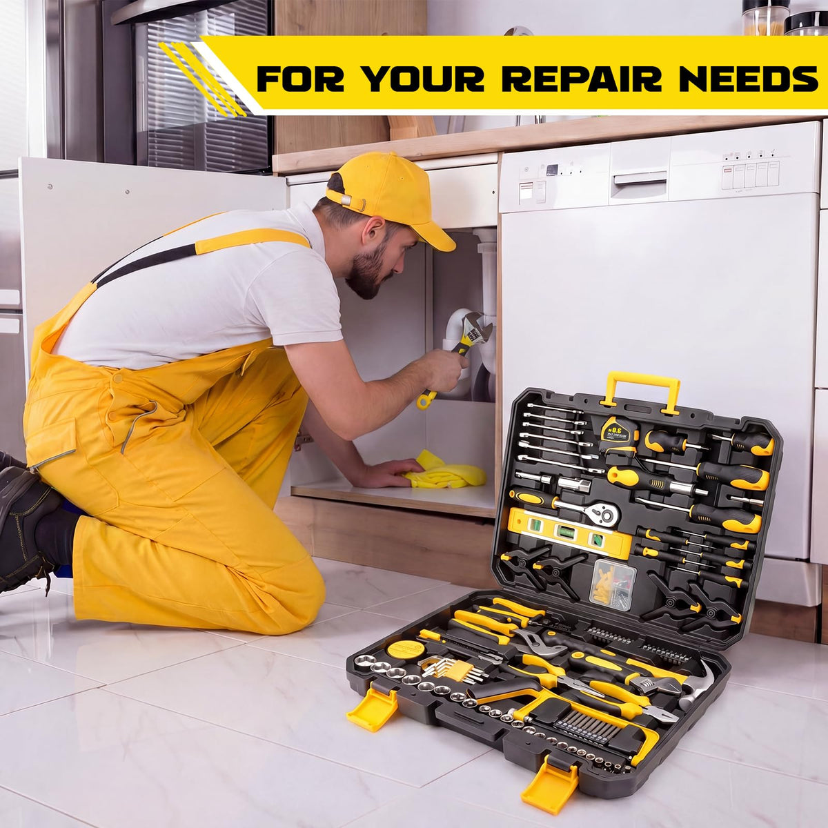 155PCS Household Tool Set with Toolbox Ratcheting - KELIN Official Imagery - 7