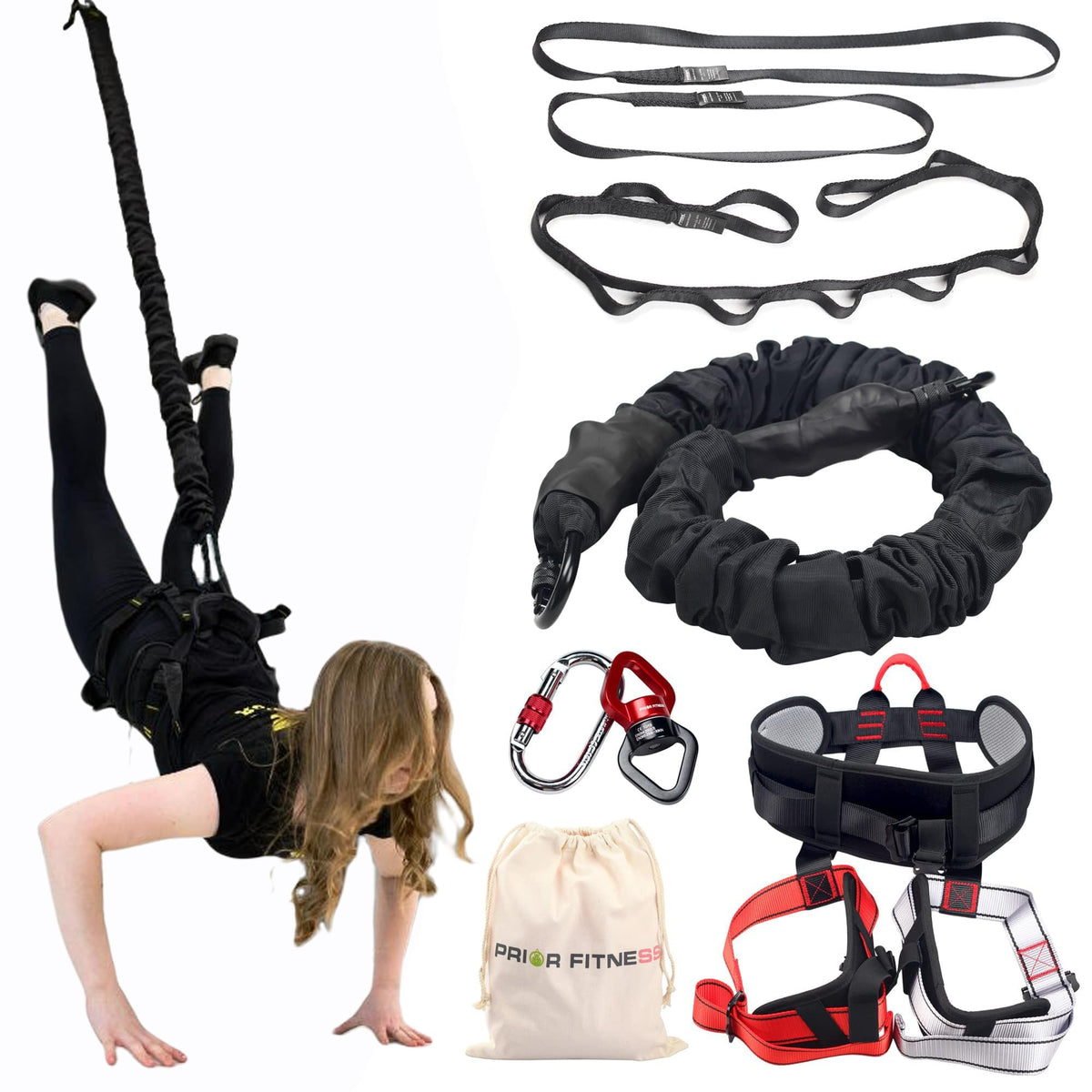 PRIOR FITNESS Bungee Fitness Set Yoga Bungee Cord Rope - PRIOR FITNESS Official Imagery - 1