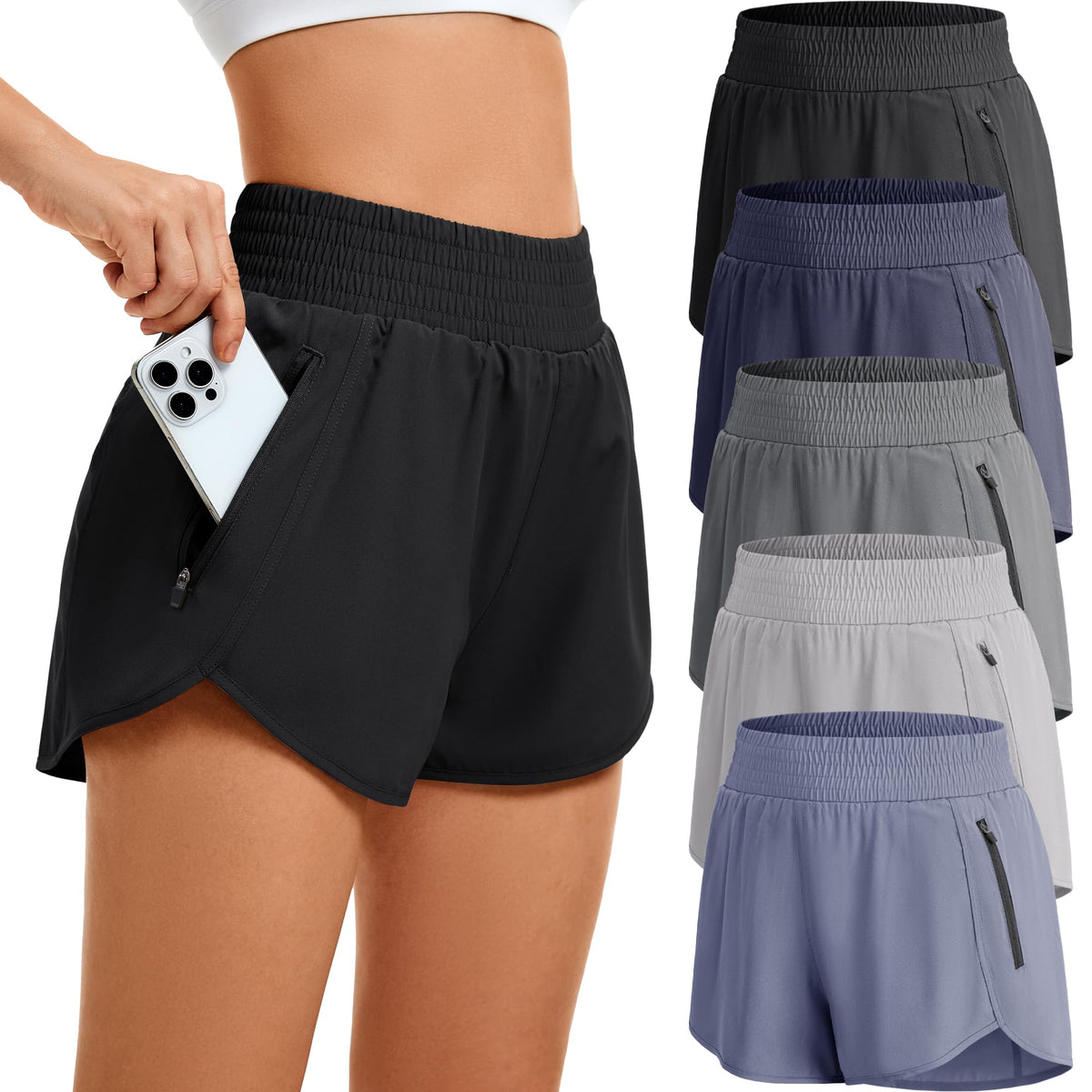 CE CERDR 5 Pack Women s Athletic Workout Short High Waisted - CE' CERDR Official Imagery - 7